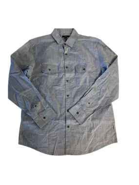 Alfani Mens Regular fit Long Sleeve Button-Up Shirt Medium Blue Solid