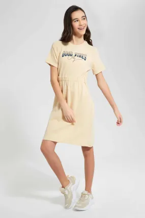 Beige Good Vibes Sporty Dress