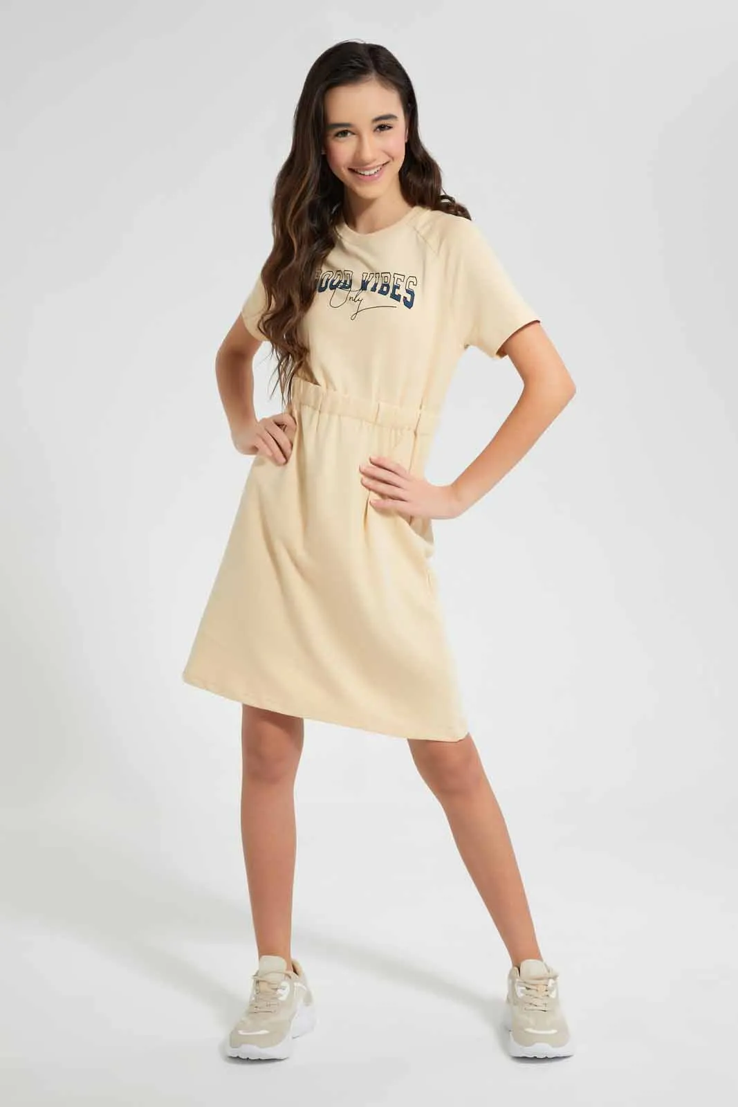 Beige Good Vibes Sporty Dress