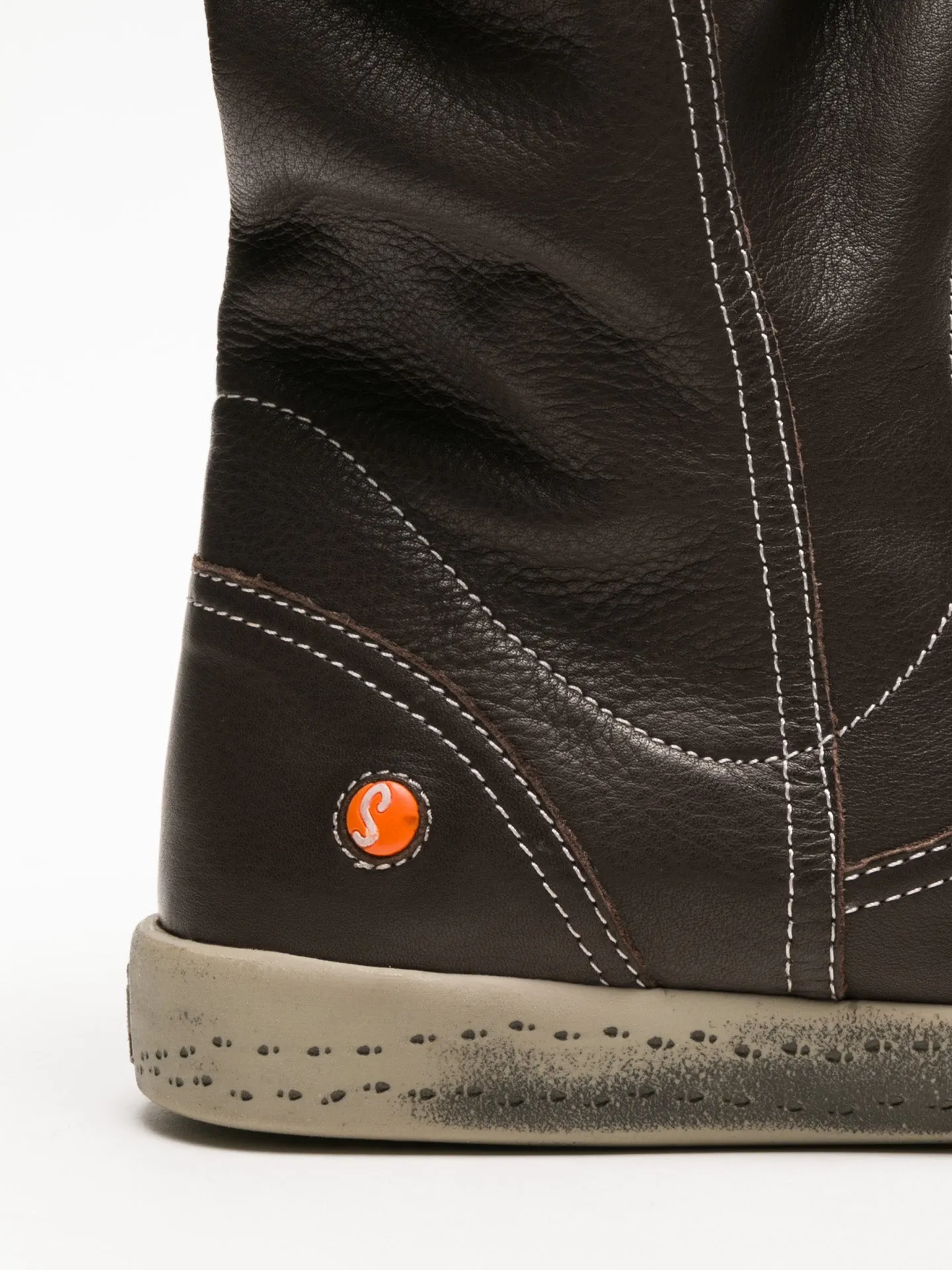 Brown Round Toe Ankle Boots