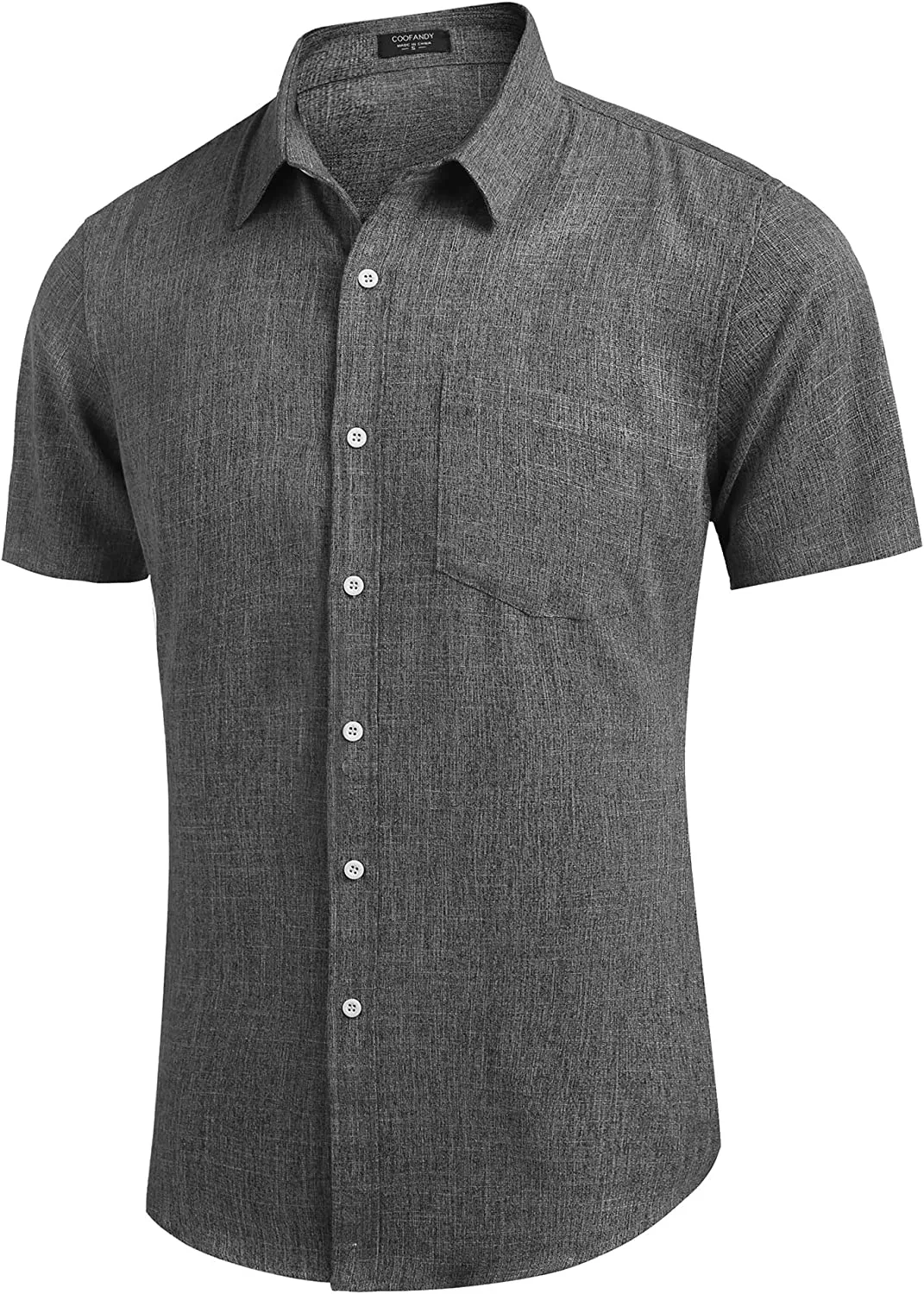 Casual Linen Button Down Short Sleeve Beach Shirt