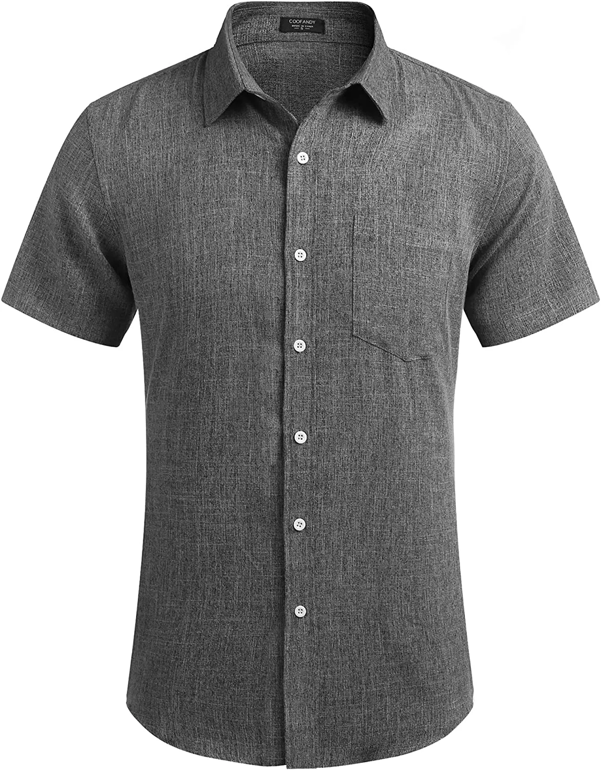 Casual Linen Button Down Short Sleeve Beach Shirt