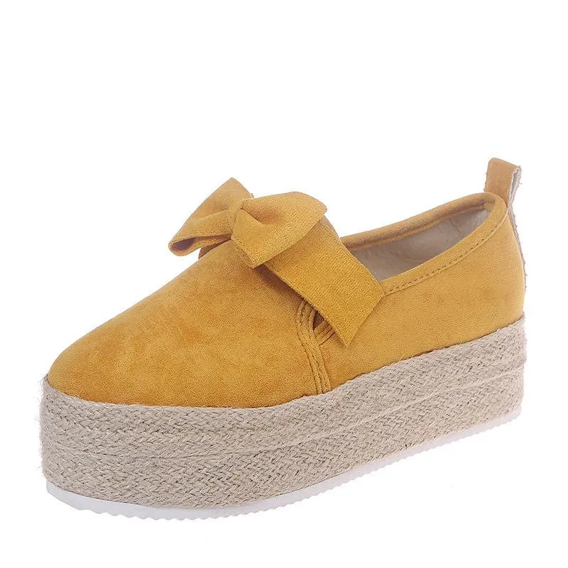 Chicvane Bowknot Espadrille Shoes Platform Loafers