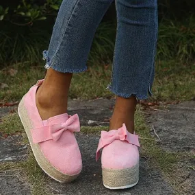 Chicvane Bowknot Espadrille Shoes Platform Loafers
