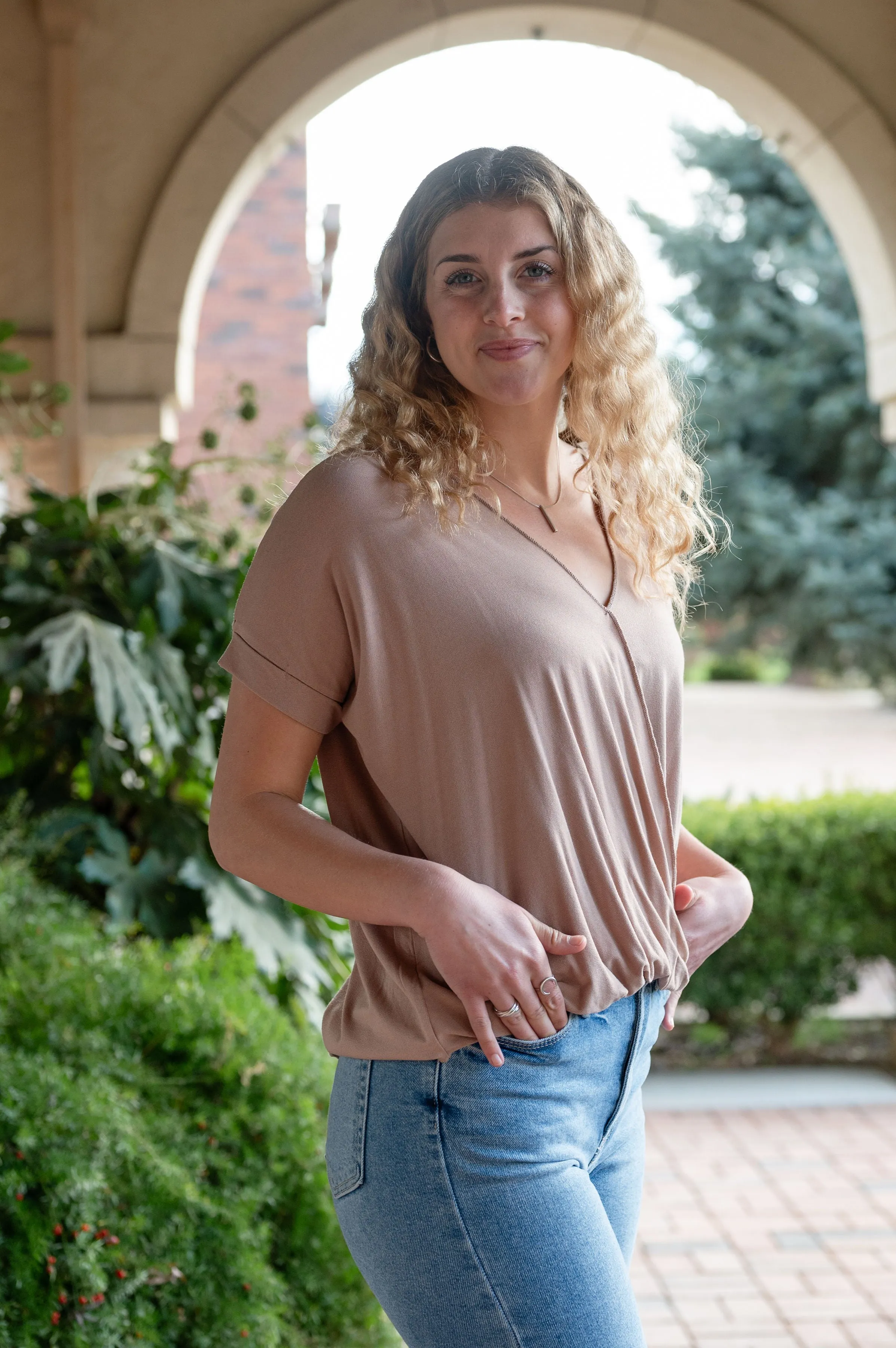 CLEARANCE - V-Neck Surplice T-Shirt