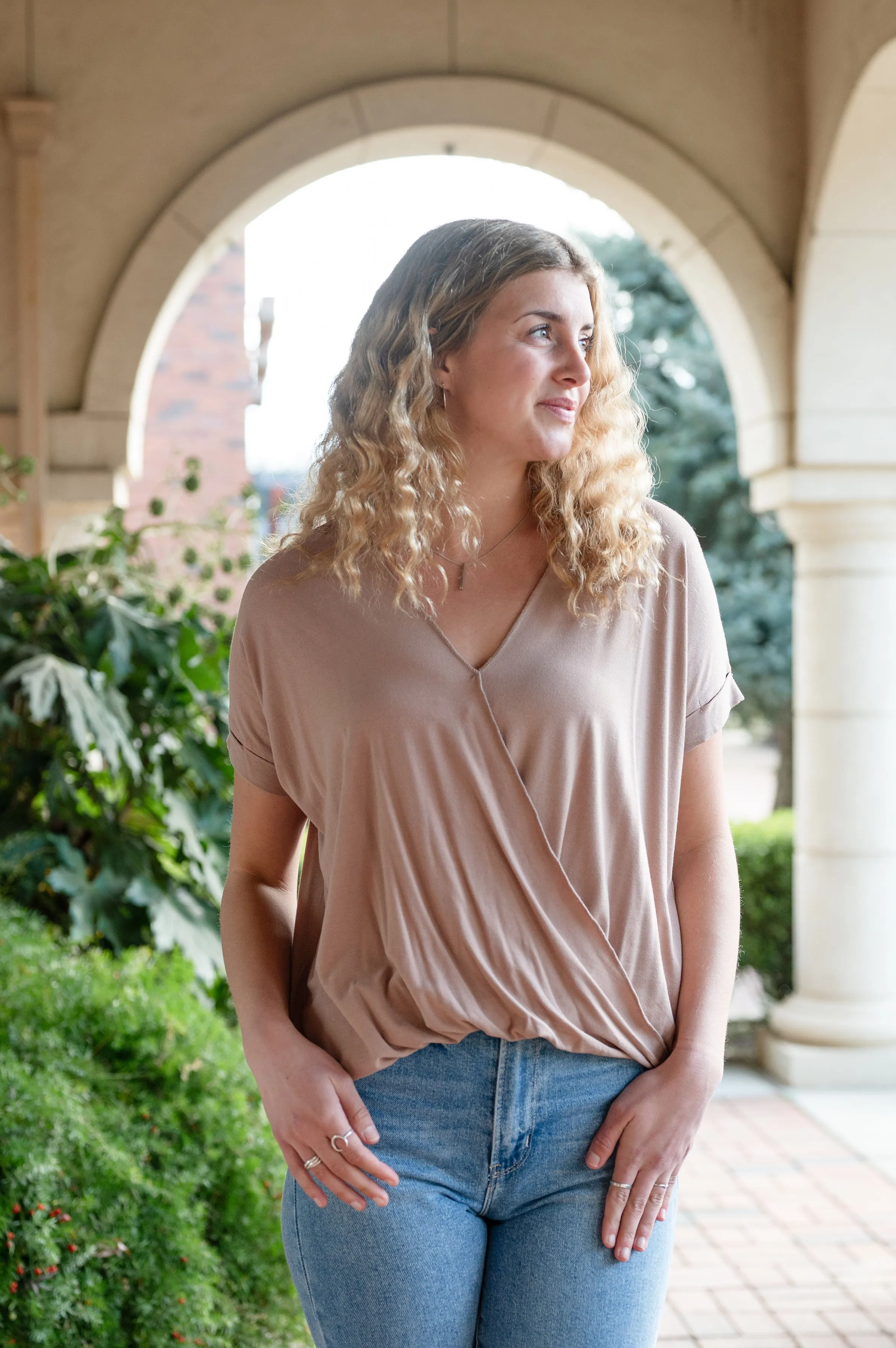 CLEARANCE - V-Neck Surplice T-Shirt