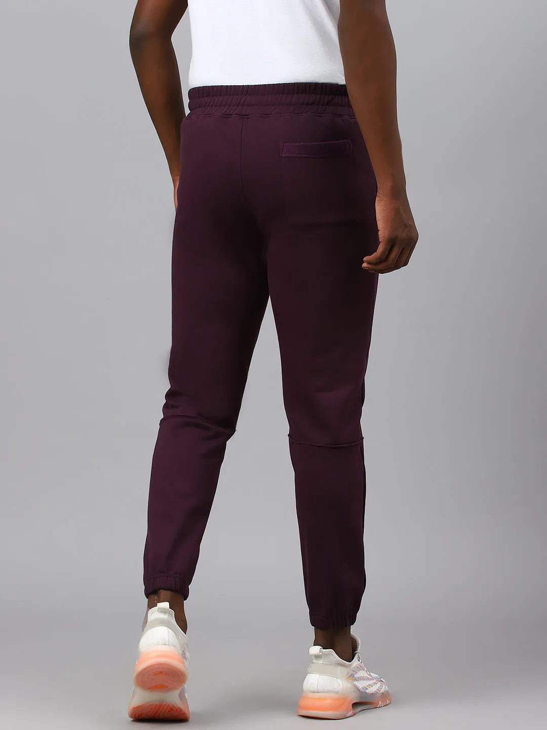 Fitkin Men Purple Cargo Fleece Jogger