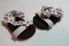 Flower Strap Sandals 18 inch Doll: White