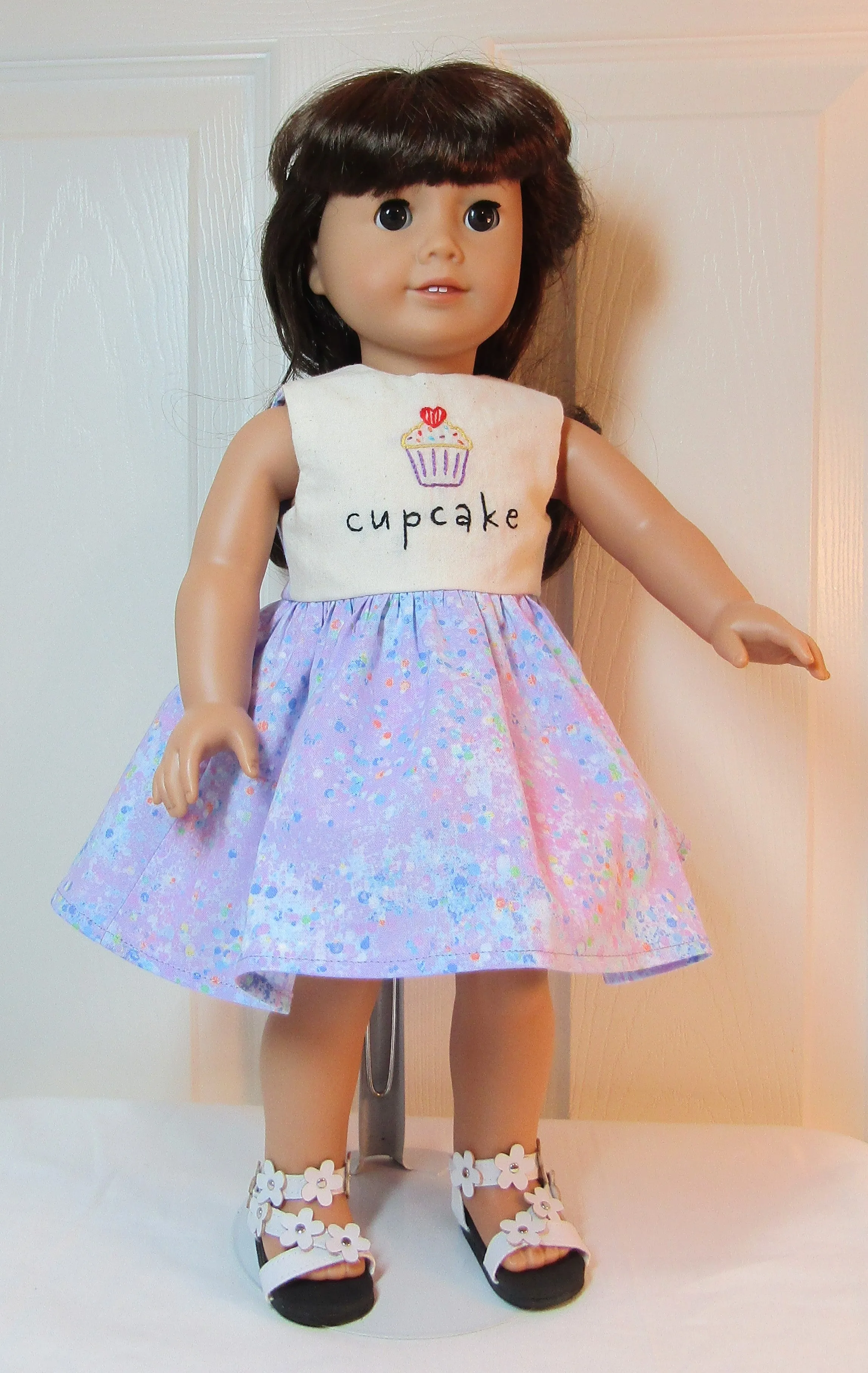 Flower Strap Sandals 18 inch Doll: White