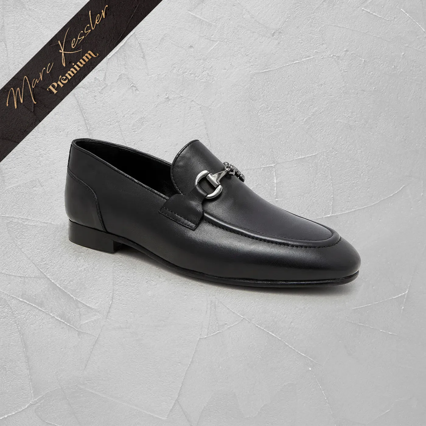 Gun Metallic Buckled Loafers