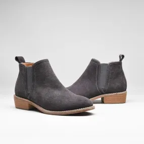 Leather Frosted Martin Boots - Grey