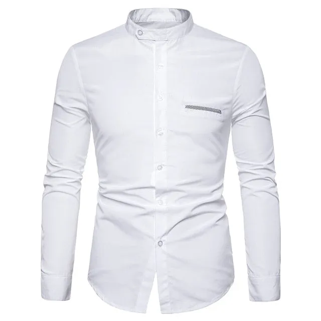 Men's Shirts Solid Long Sleeves Casual Business and Social Dress