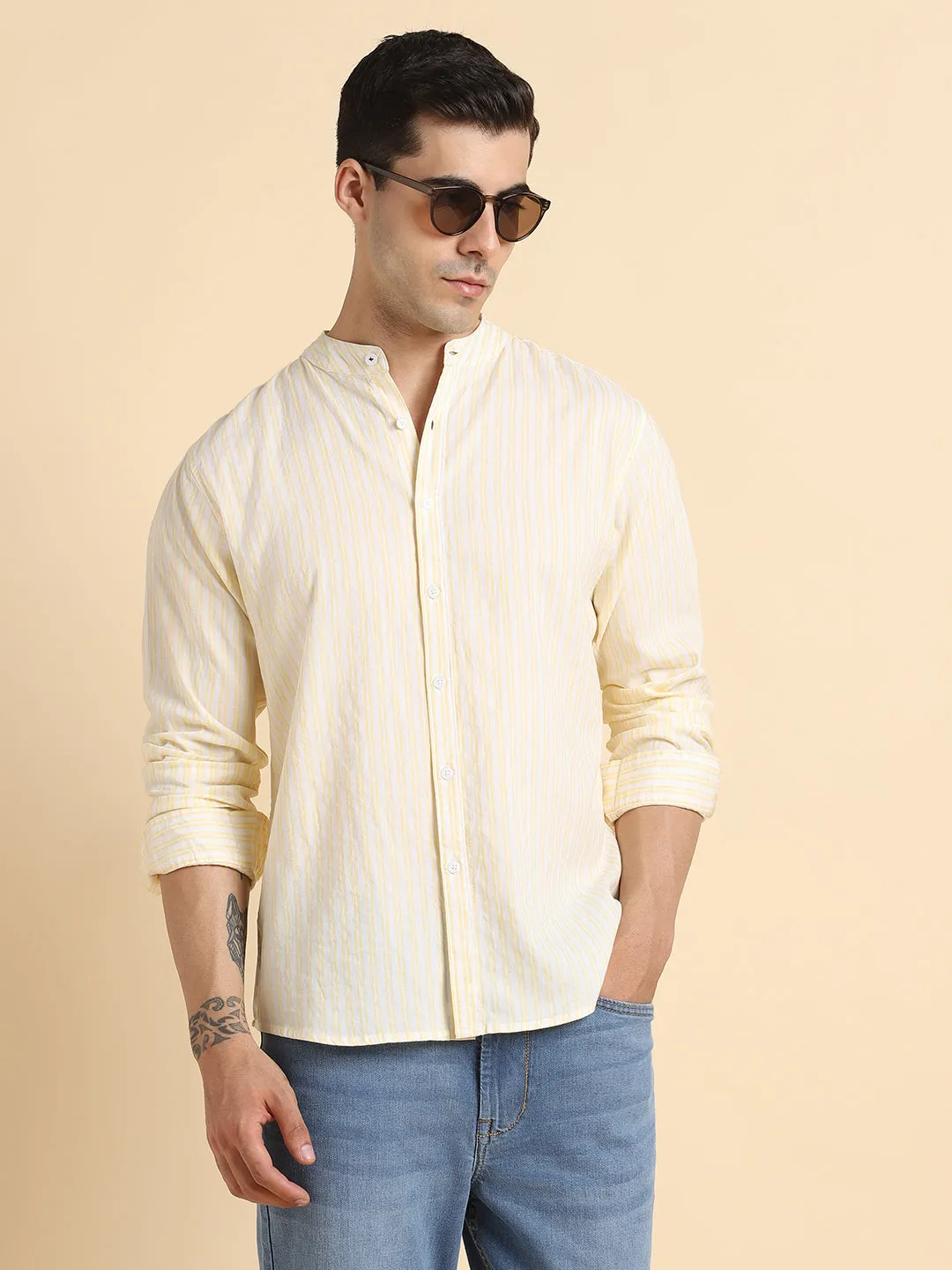 Men's Yellow Casual Shirts