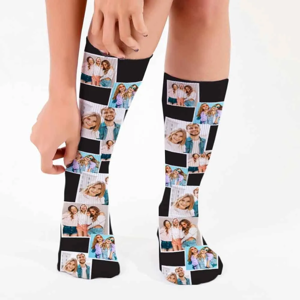 Photo Personalized Tube Socks with background designs