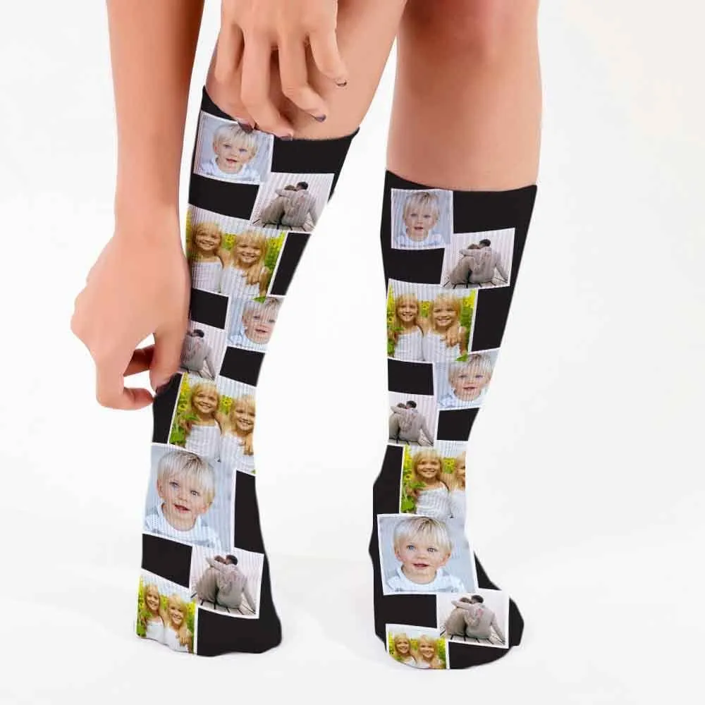 Photo Personalized Tube Socks with background designs
