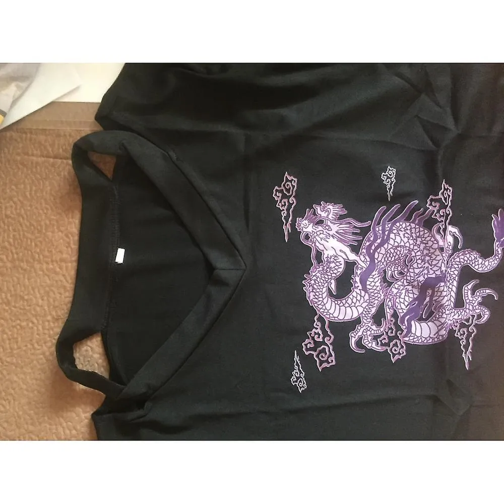 Pink-B Woman T-shirts Harajuku Dragon Kpop Ropa Y2k Crop Tops Aesthetic Vintage Femme V-neck Tops Korean Punk Streetwear Gothic Tee