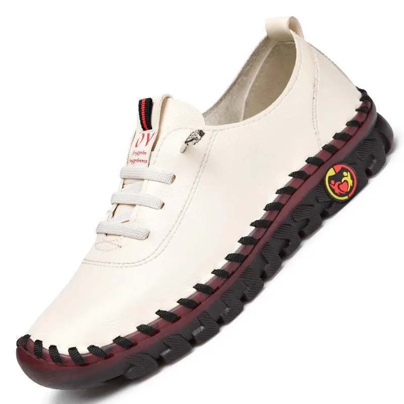 Platform Loafers  Casual Shoes Leather Flats Comfortable Slip on Mom Shoe