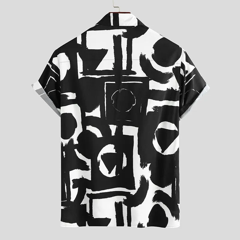 Printing Hawaiian Short Sleeve Lapel Casual Shirts