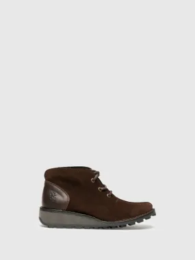 SaddleBrown Lace-up Ankle Boots