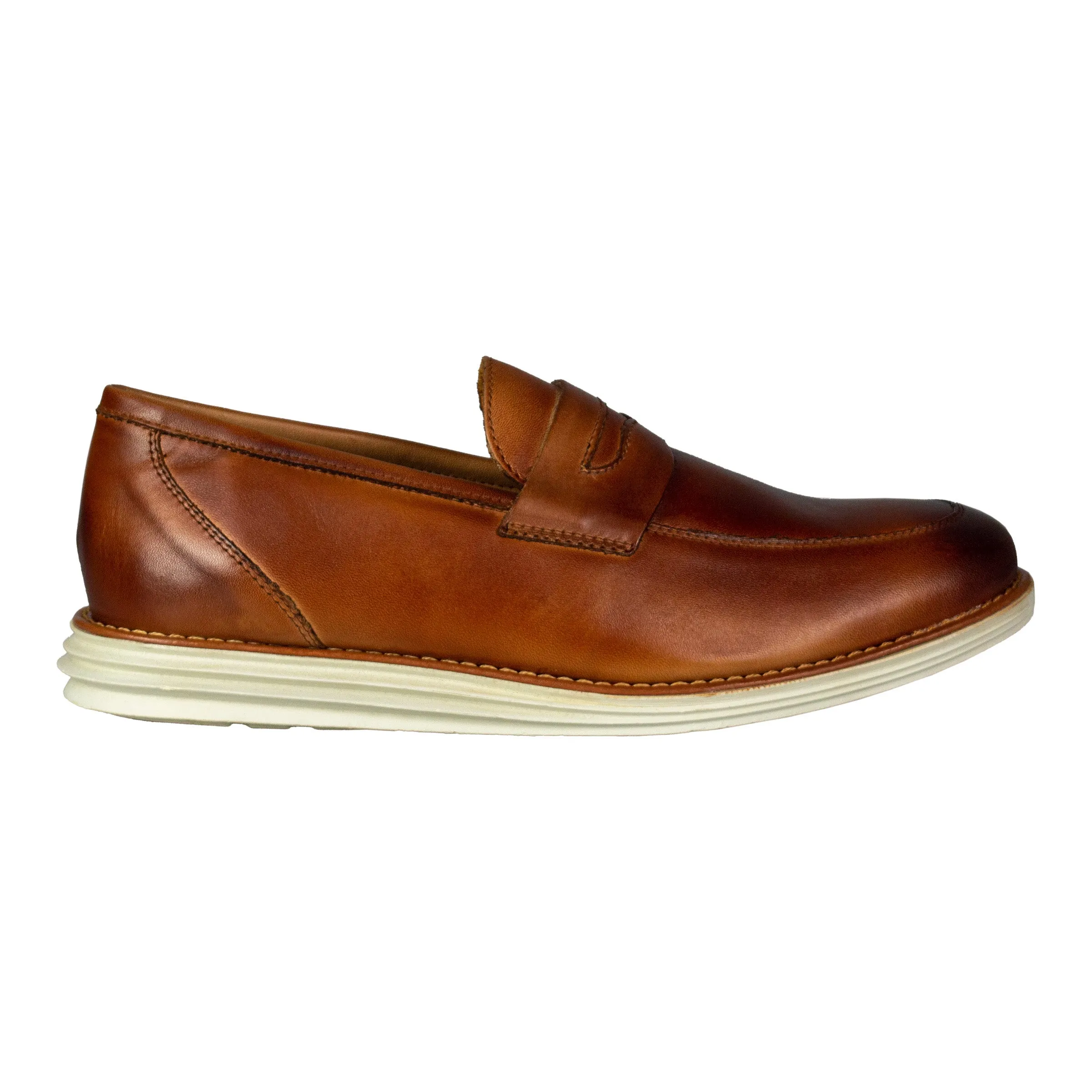 Sandro Moscoloni Men's Natal Tan Mocc Toe Penny Slip on