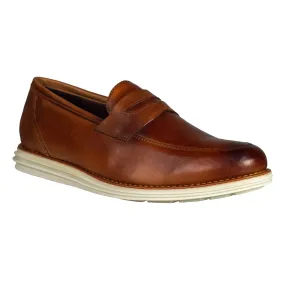 Sandro Moscoloni Men's Natal Tan Mocc Toe Penny Slip on