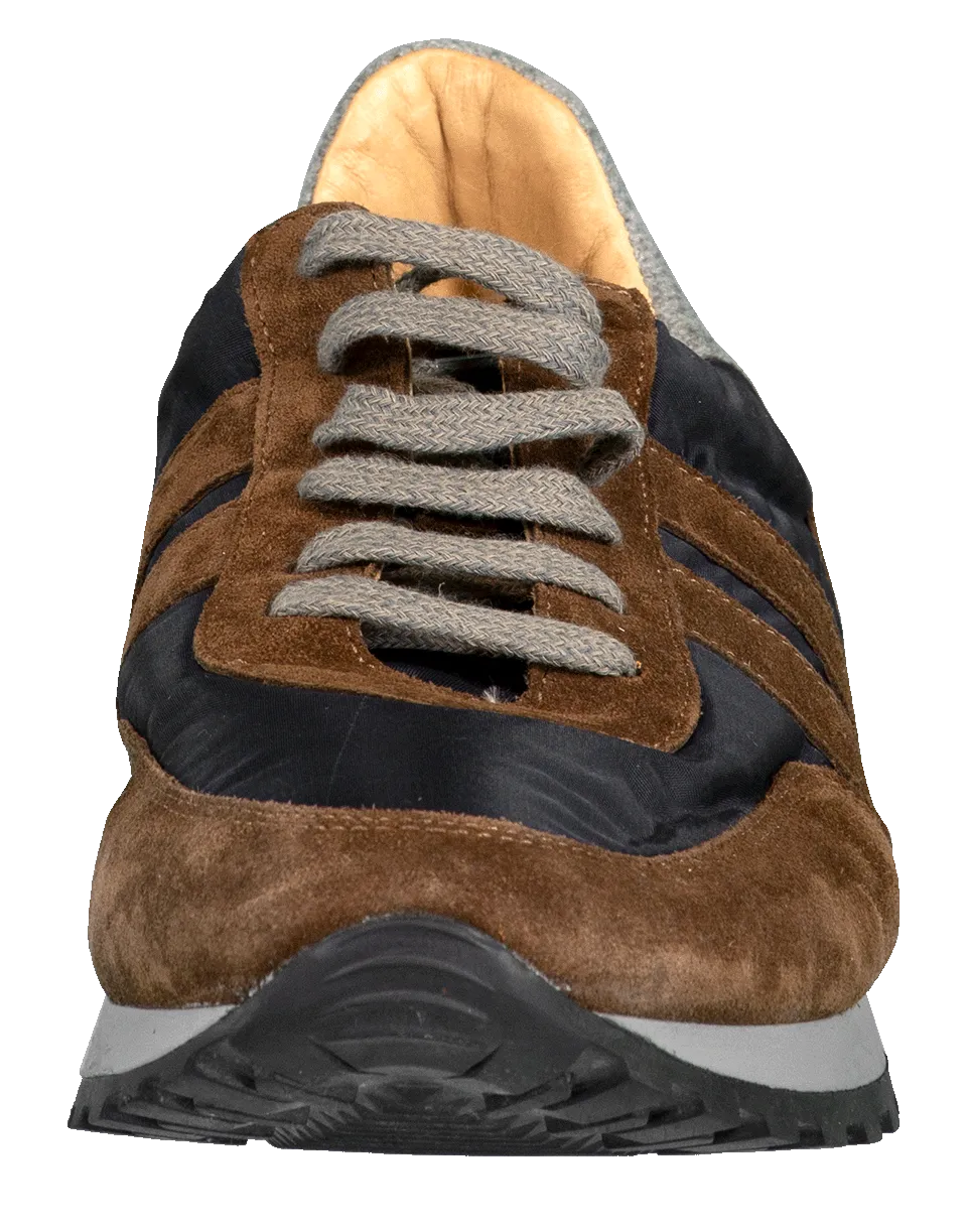 Suede and Nylon Sneakers