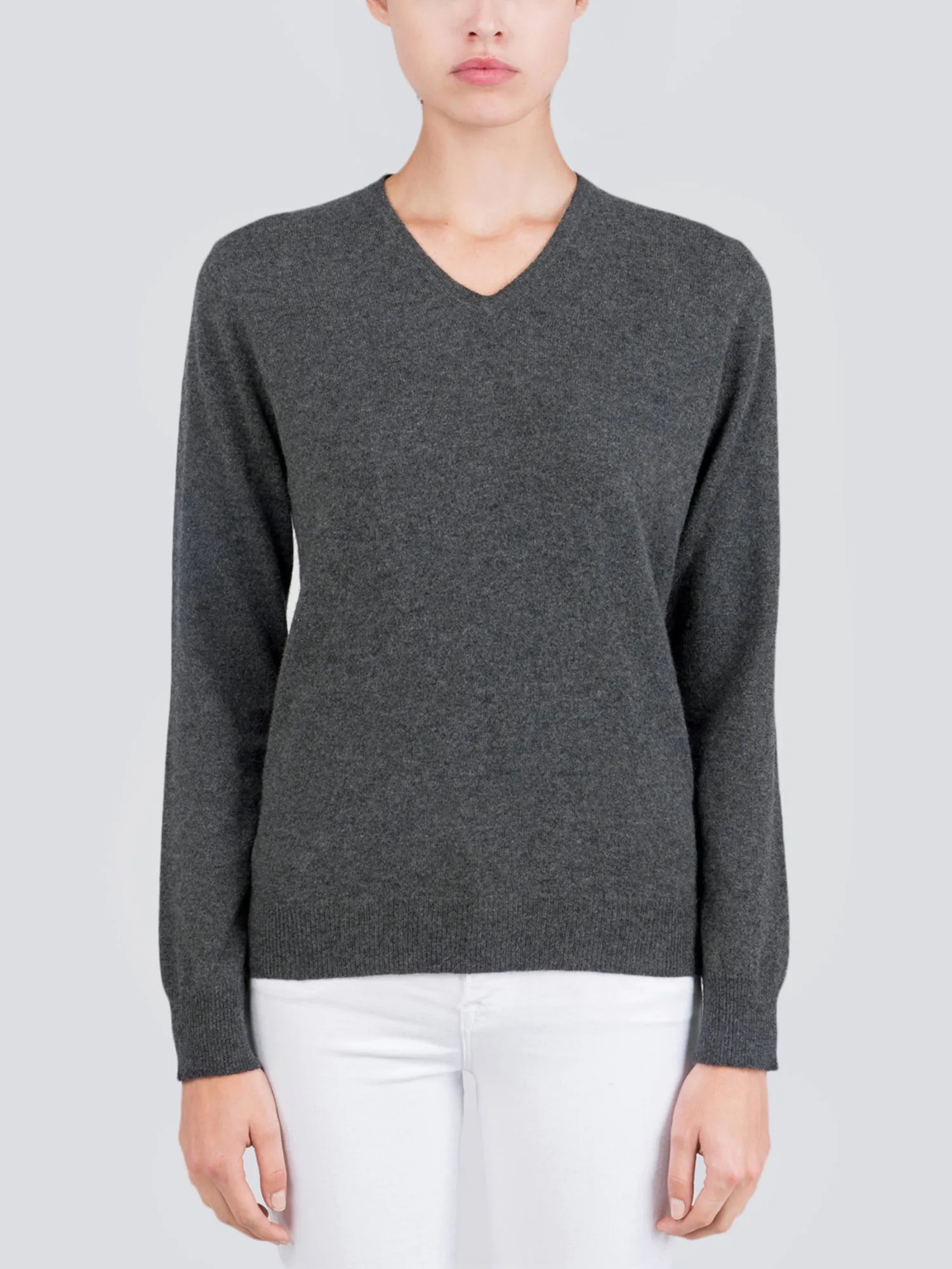 V Neck Sweater_Graphite