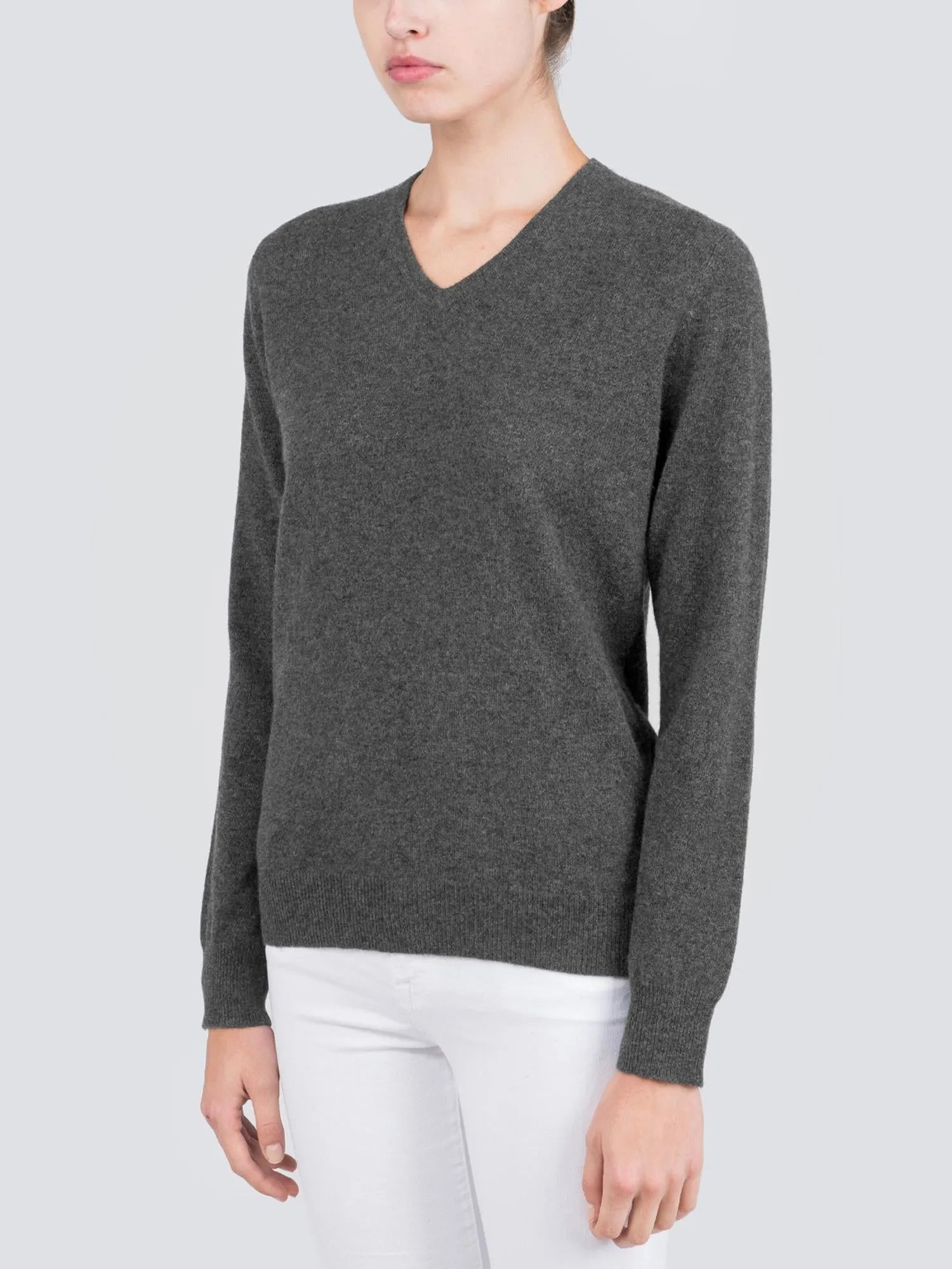 V Neck Sweater_Graphite