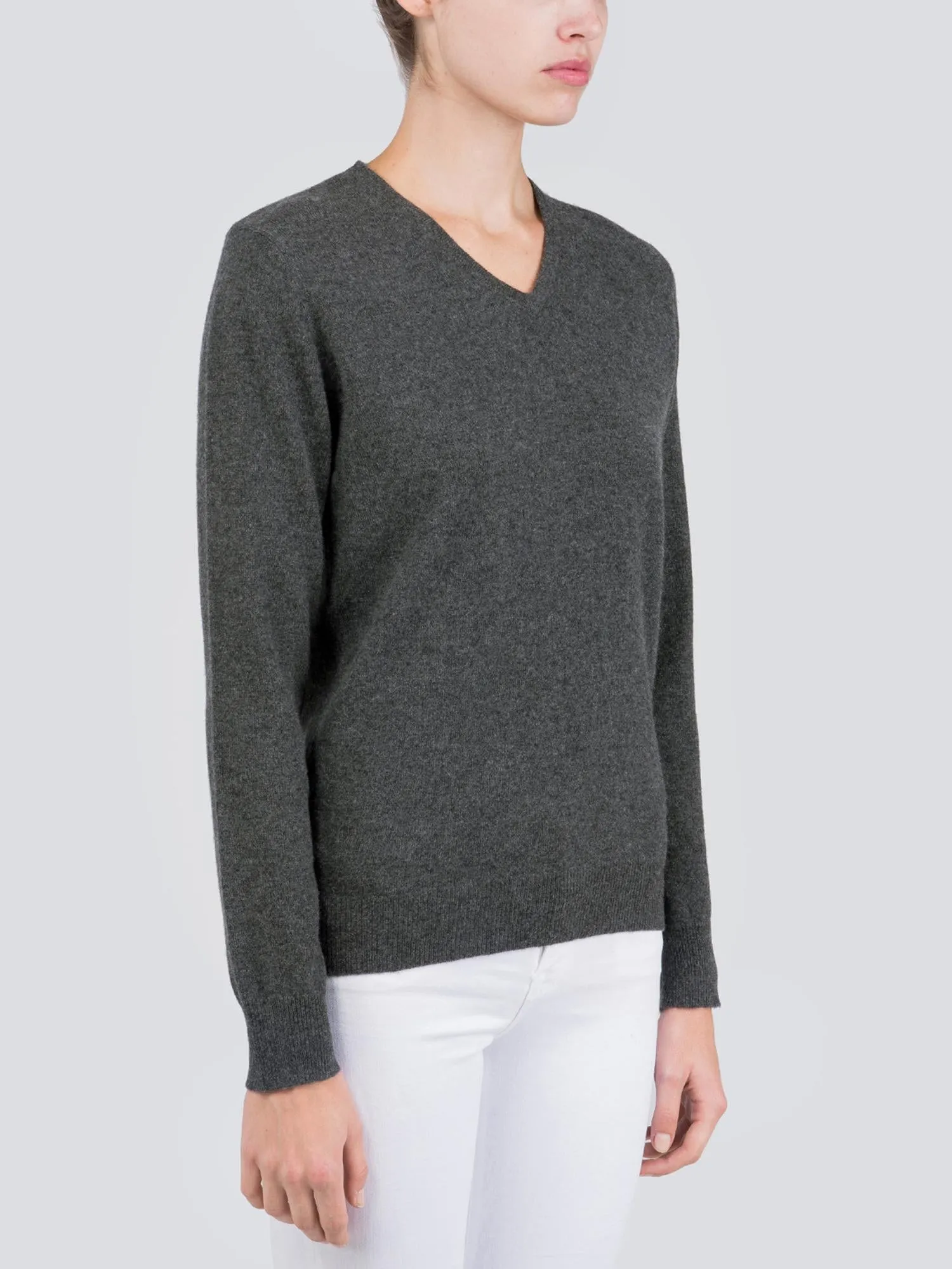 V Neck Sweater_Graphite