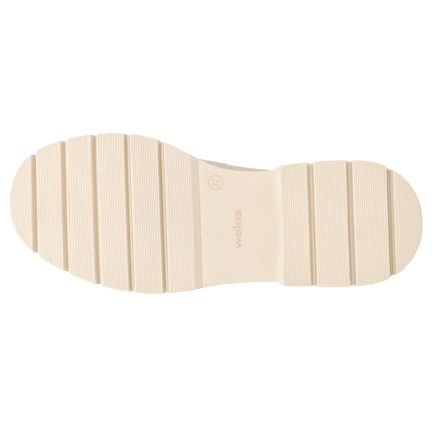 Wojas Light Beige Leather Loafers with Sliver Chain | 46112-54