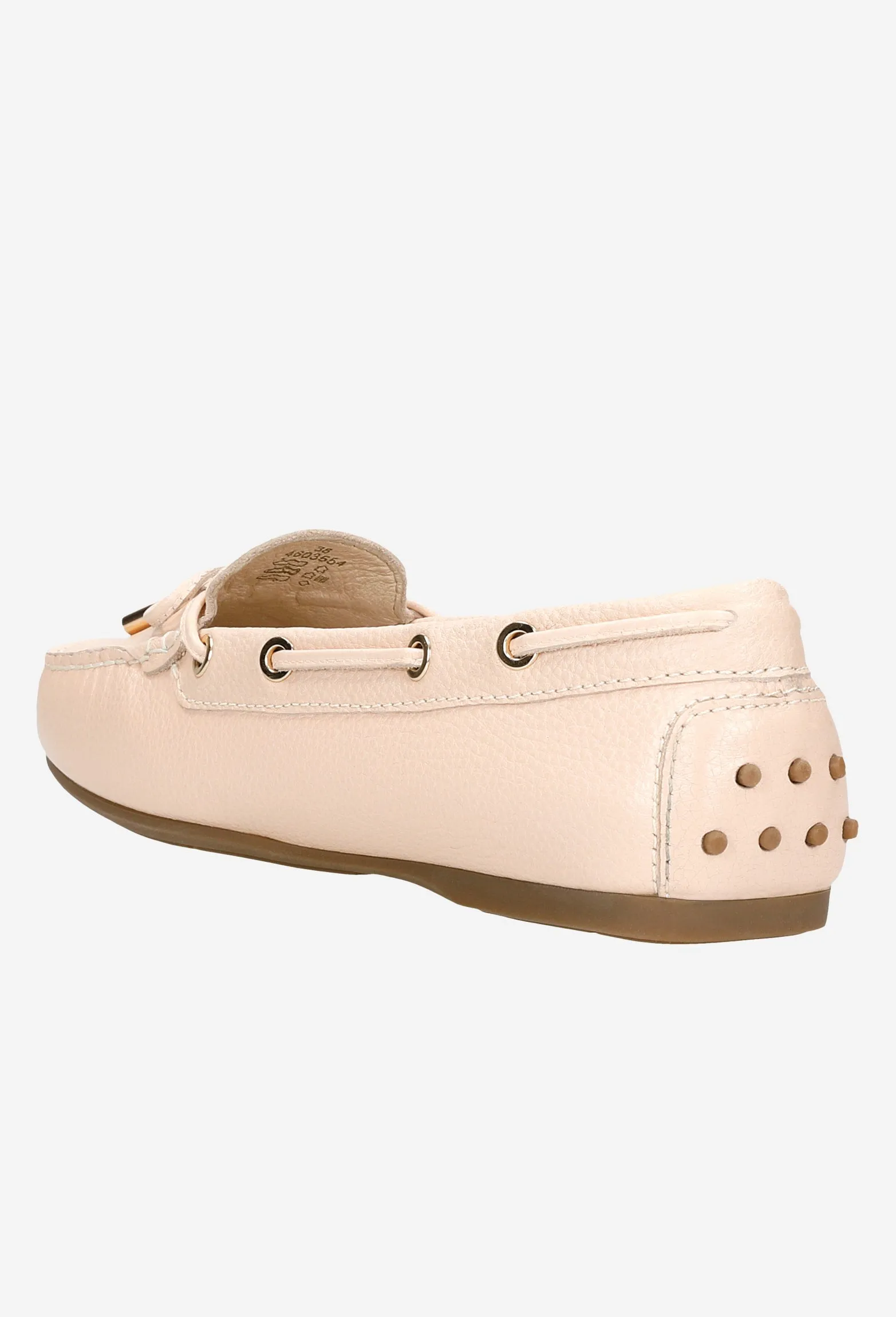 Wojas Light Pink Leather Loafers | 4603554