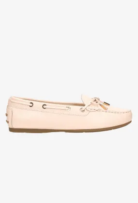 Wojas Light Pink Leather Loafers | 4603554